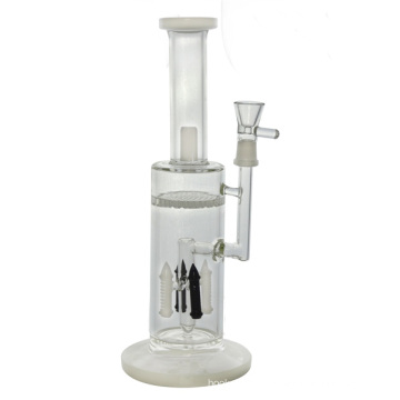 4 chuveiros de torre Honeycomb tubo de vidro de água para fumar (ES-GB-446)